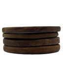 Set 4 posavasos madera oscura 10cm