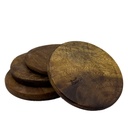 Set 4 posavasos madera oscura 10cm
