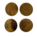 Set 4 posavasos madera oscura 10cm