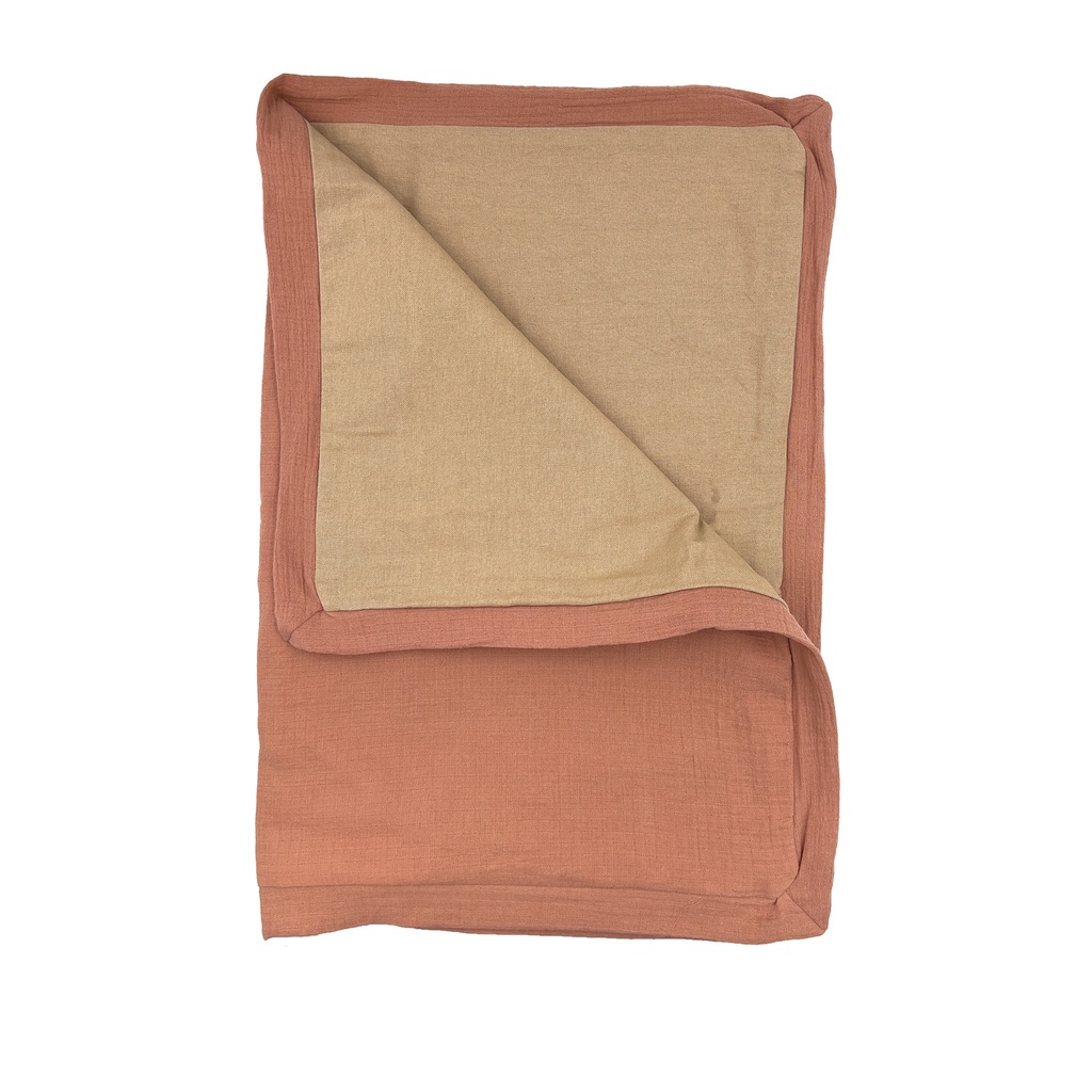 Funda cojín gasa rosa 50x70cm