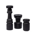 Porta velas madera oscuro 36cm