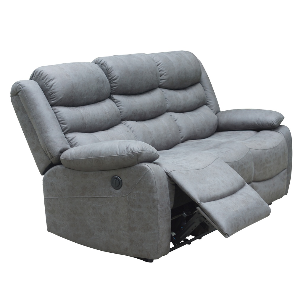 Sofá reclinable 3 cuerpos eléctrico Siros gris