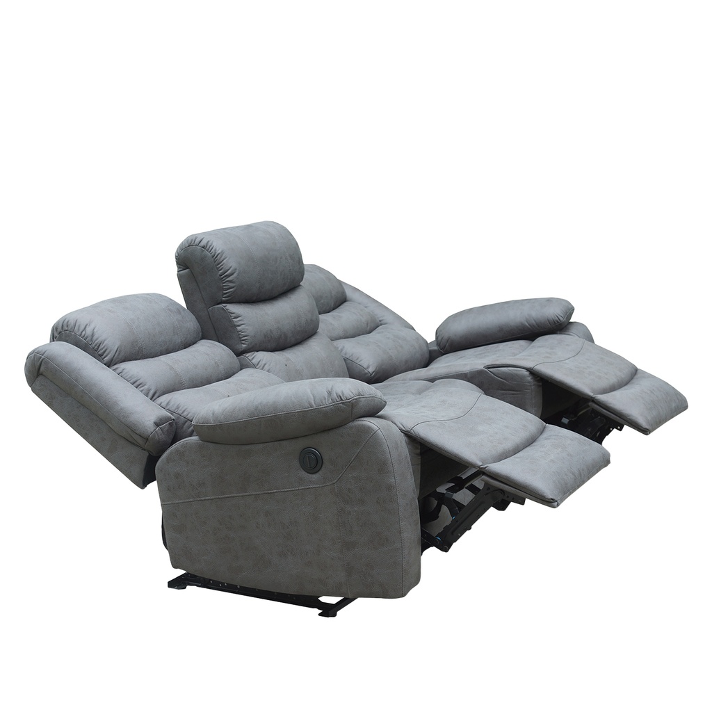 Sofá reclinable 3 cuerpos eléctrico Siros gris