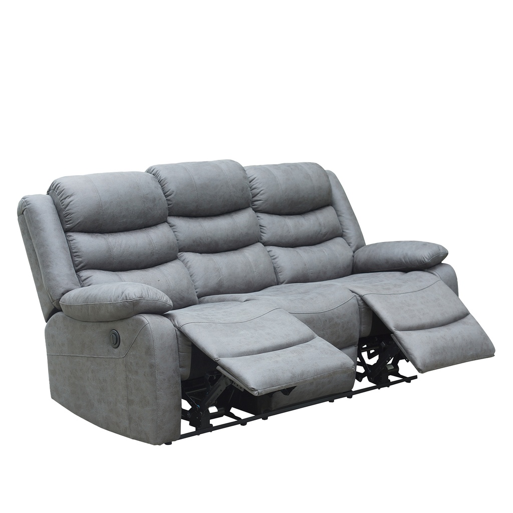 Sofá reclinable 3 cuerpos eléctrico Siros gris