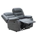 Sofá reclinable 2 cuerpos eléctrico Siros gris