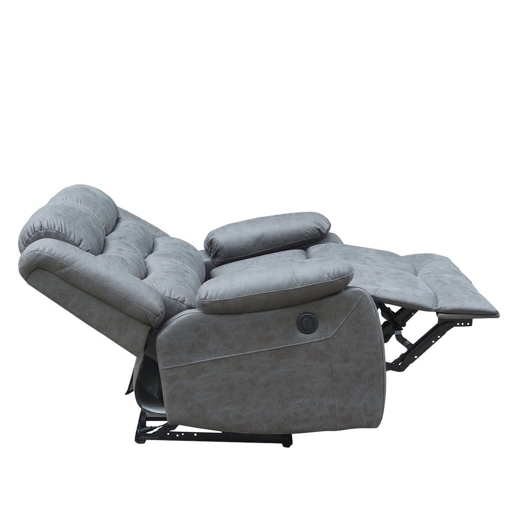 Sofá reclinable 2 cuerpos eléctrico Siros gris