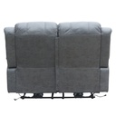 Sofá reclinable 2 cuerpos eléctrico Siros gris