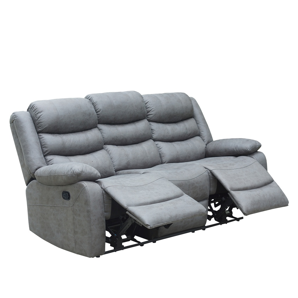 Sofá reclinable 3 cuerpos Siros gris