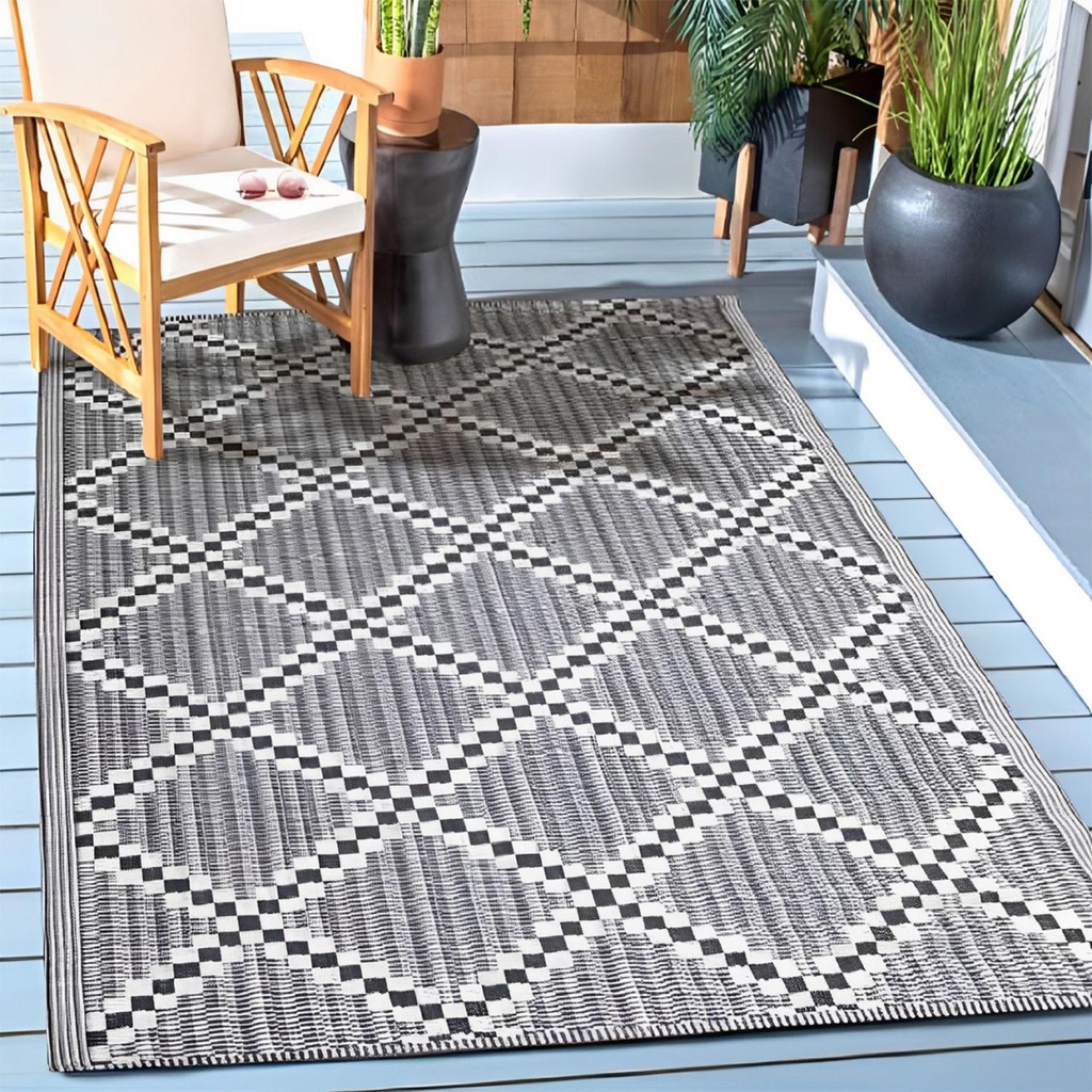 Alfombra PP rombos 3 BN 270x180cm