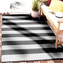 Alfombra PP rayas BN 270x180cm