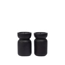 Porta velas madera oscuro 15cm