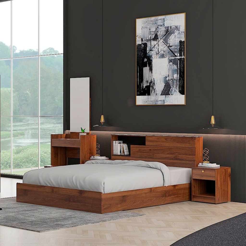 Cama 2 plazas Boegel café 150x200cm