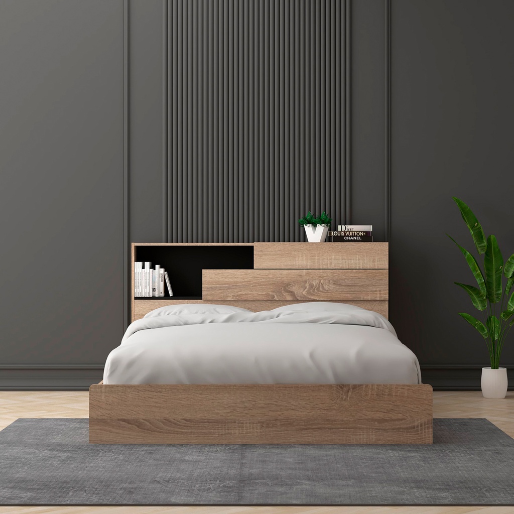 Cama 2 plazas Boegel café claro 150x200cm