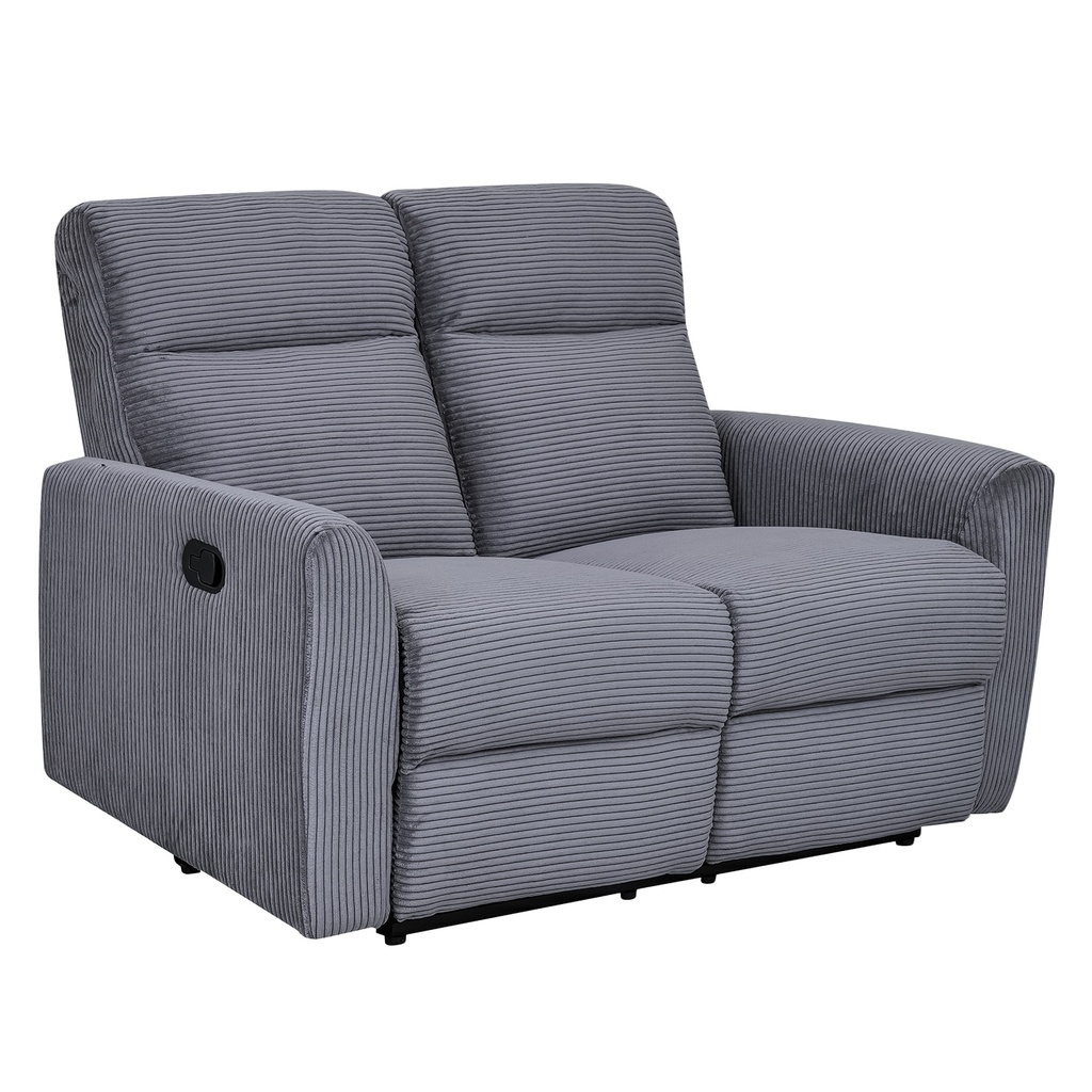Sofá reclinable 2 cuerpos Milán gris oscuro