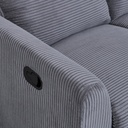 Sofá reclinable 2 cuerpos Milán gris oscuro
