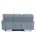 Sofá reclinable 3 cuerpos Milos gris