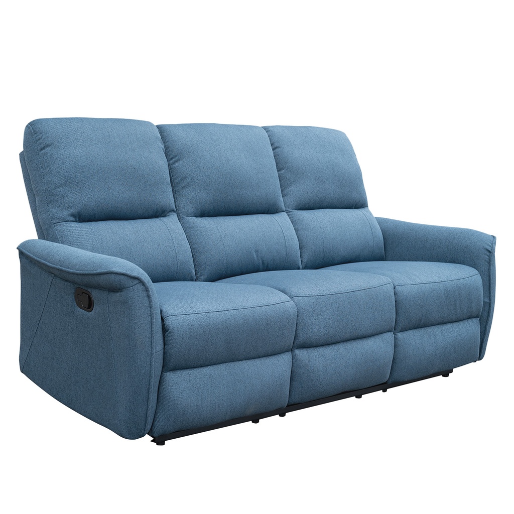 Sofá reclinable 3 cuerpos Milos azul