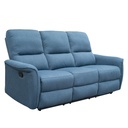Sofá reclinable 3 cuerpos Milos azul