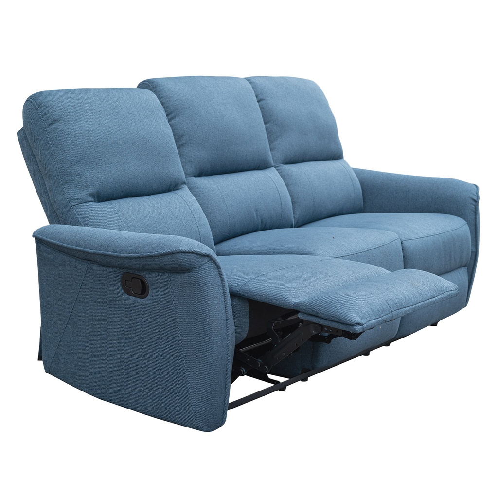 Sofá reclinable 3 cuerpos Milos azul
