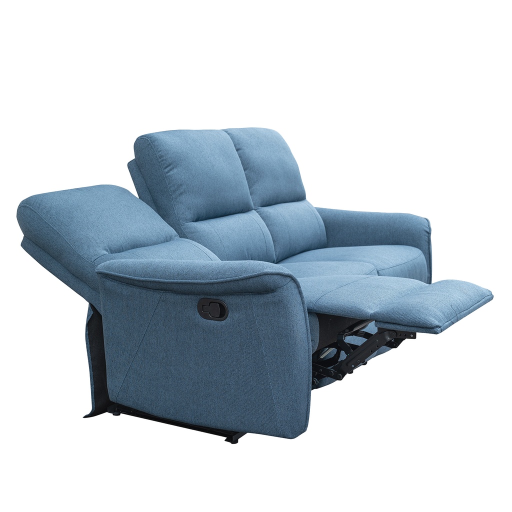 Sofá reclinable 3 cuerpos Milos azul