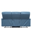 Sofá reclinable 3 cuerpos Milos azul