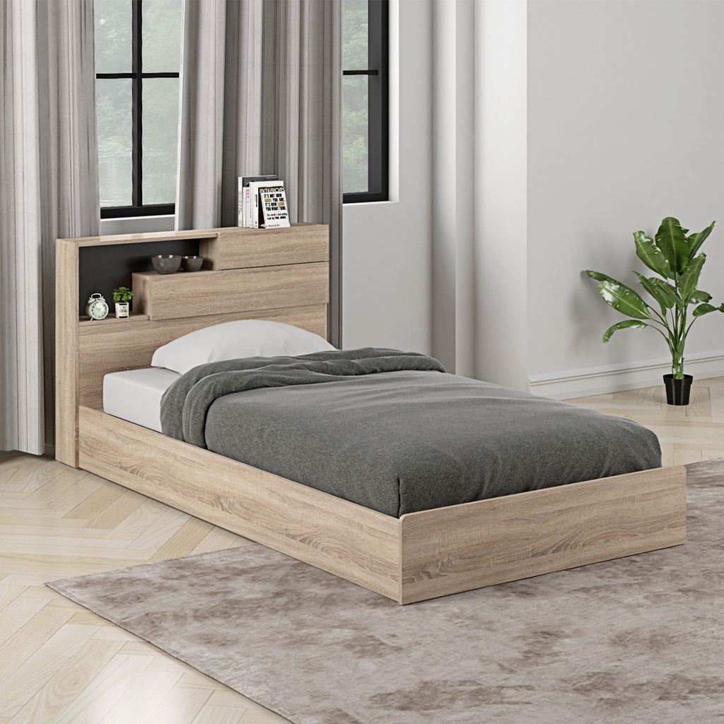 Cama 1,5 plazas Boegel café claro 105x200cm