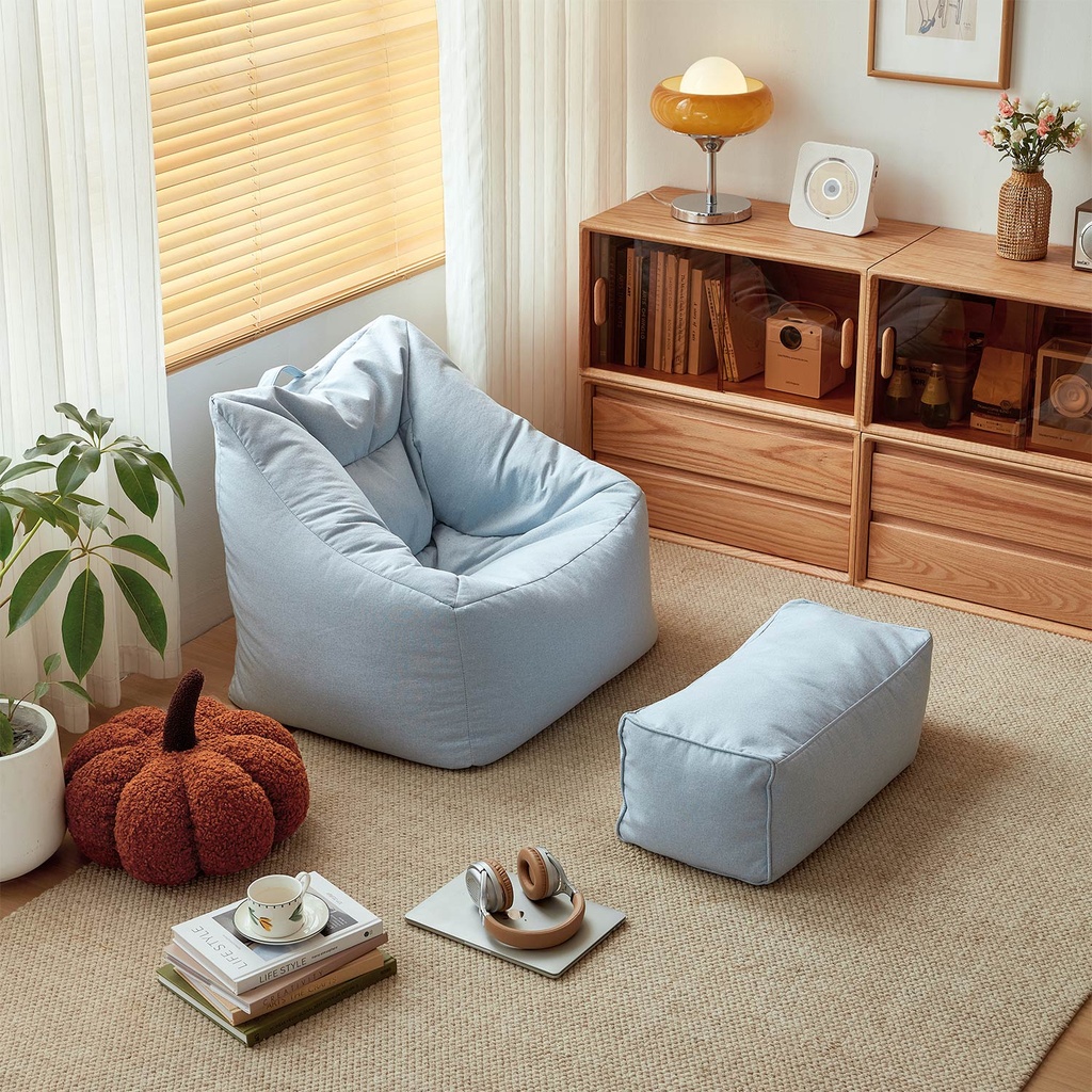 Pouf Evan azul + ottoman
