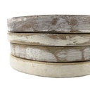 Set 4 posavasos madera blanco 10cm
