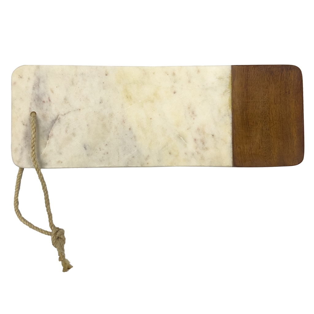 Tabla madera mármol blanco 12x33x2cm