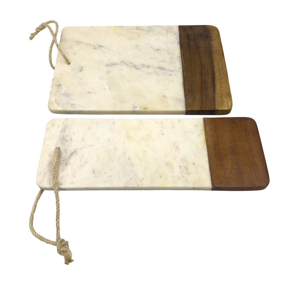 Tabla madera mármol blanco 12x33x2cm