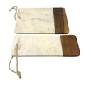 Tabla madera mármol blanco 12x33x2cm