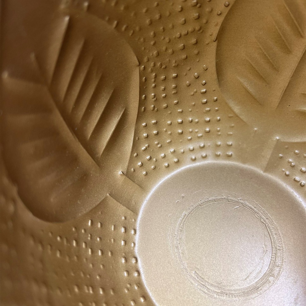 Macetero dorado hojas 13cm