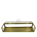 Caja deco dorada vidrio 24x6x4cm