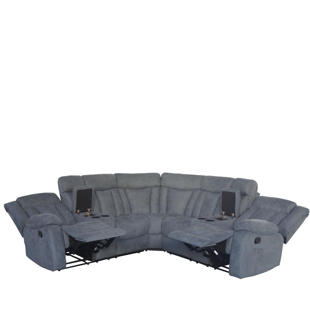 Sofá seccional reclinable Houston gris