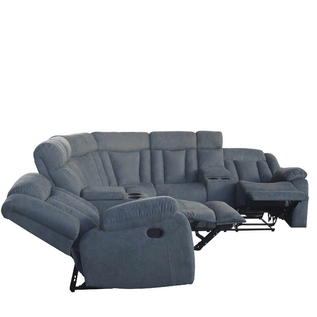 Sofá seccional reclinable Houston gris