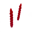 Velas torcidas rojo 18cm set de 2