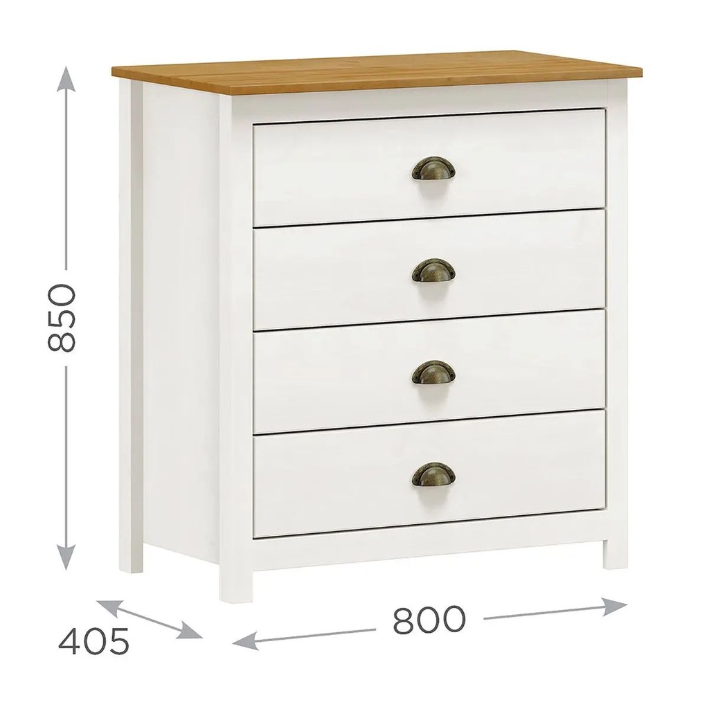 Cómoda Topazio madera 4 cajones