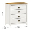 Cómoda Topazio madera 4 cajones