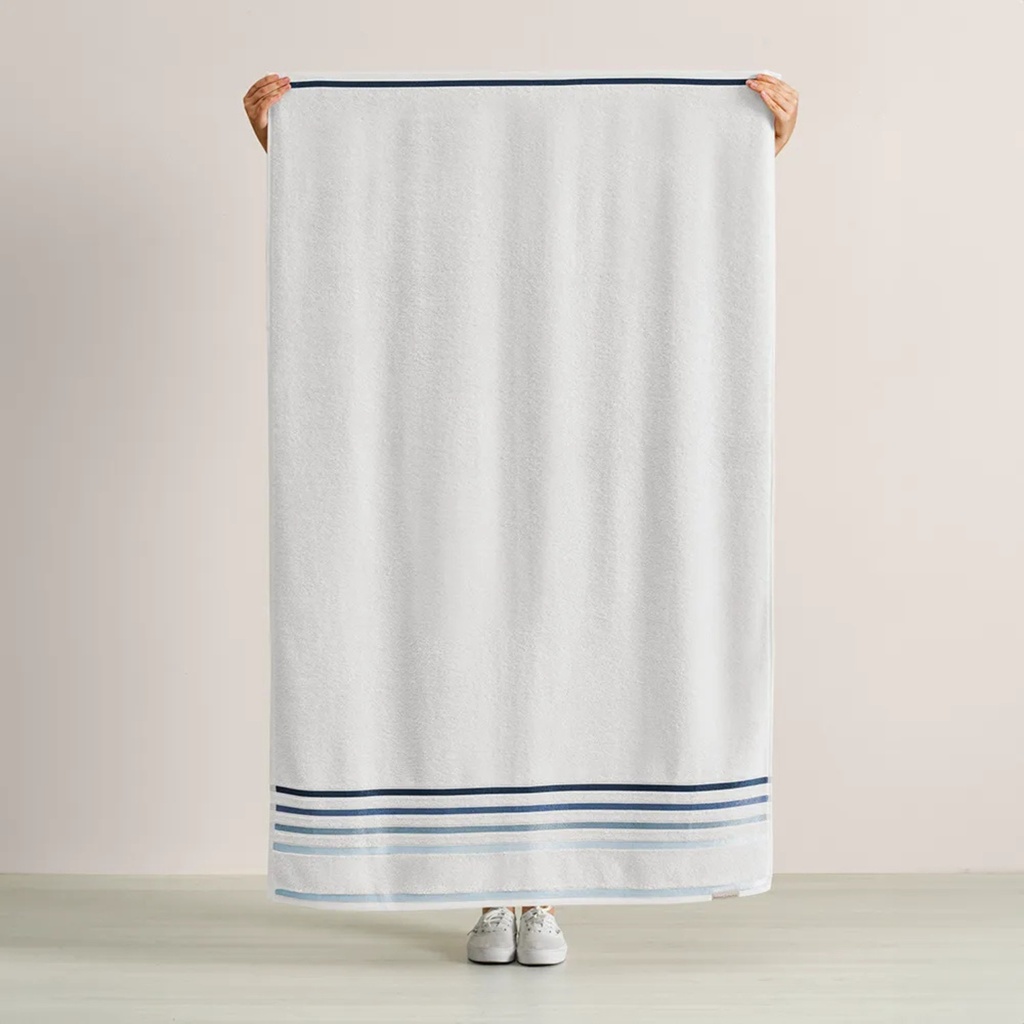 Toalla de baño Lumina 500gr 86x150cm Blanca/Azul