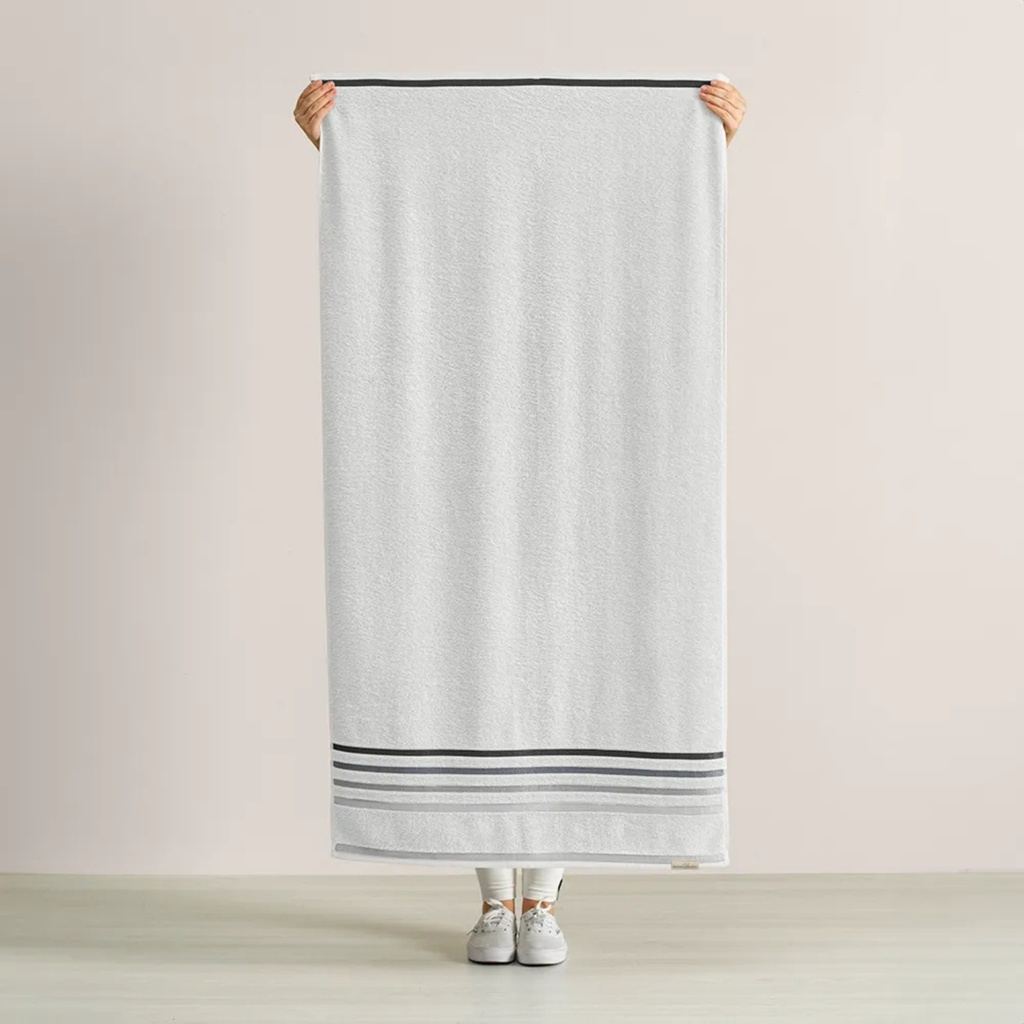 Toalla de baño Lumina 500gr 86x150cm Blanca/Gris