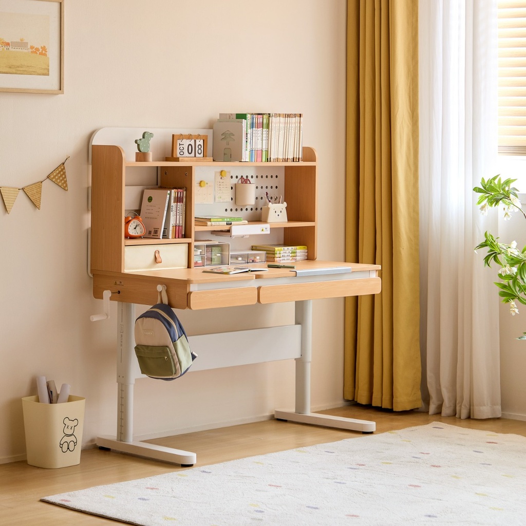 Escritorio con organizador 134x61x112 blanco-madera