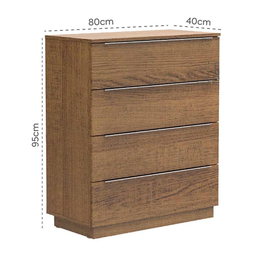 Cómoda Varese 4 cajones rustic
