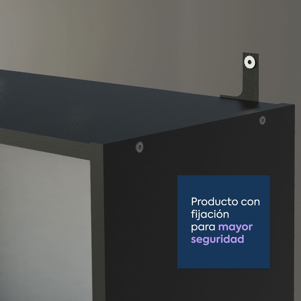 Librero Vercelli 3 niveles negro