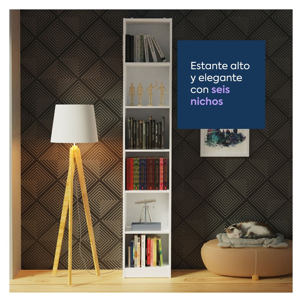 Librero Novara 6 niveles blanco