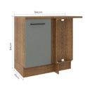 Base esquinero Agata gris 1 puerta 94cm