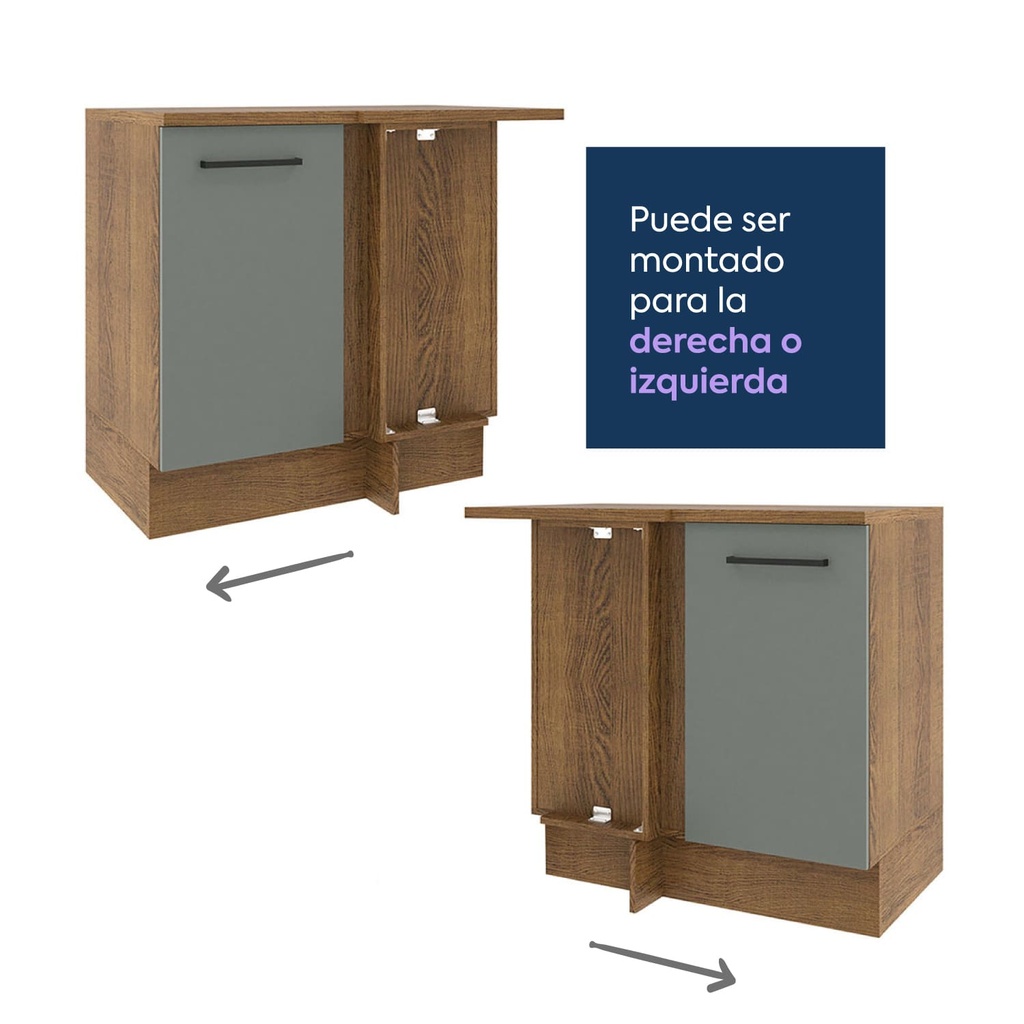 Base esquinero Agata gris 1 puerta 94cm