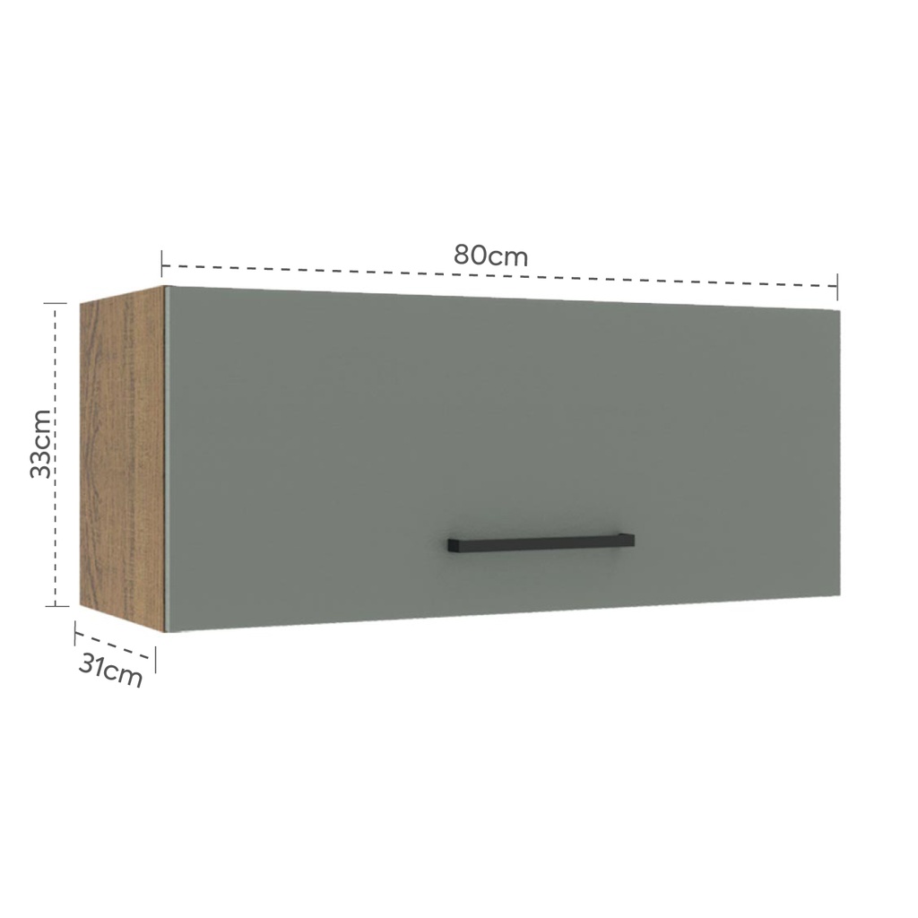 Aéreo cocina Agata gris 1 puerta 80cm