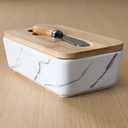 Mantequillero con cuchillo 15x10x7cm