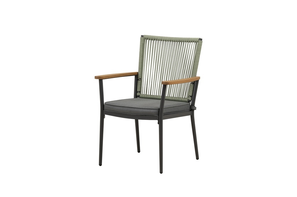 Juego comedor terraza 6 sillas Concord gris oscuro
