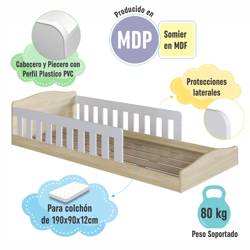 Cama Montessori 190x90cm